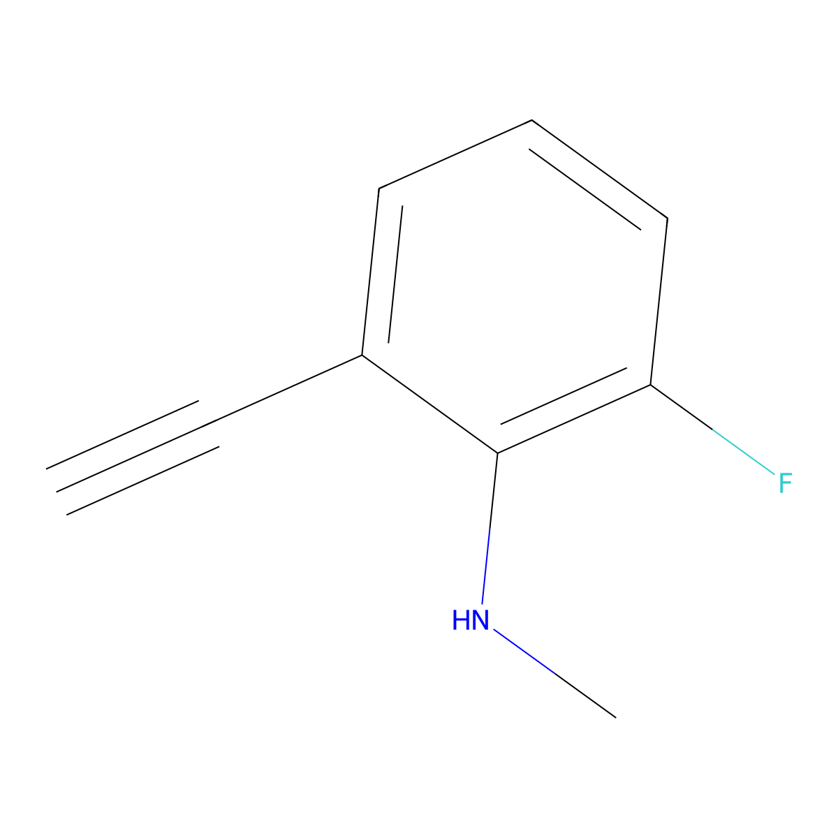 2-ethynyl-6-fluoro-N-methylaniline molecular structure, CAS 2870659-81-5