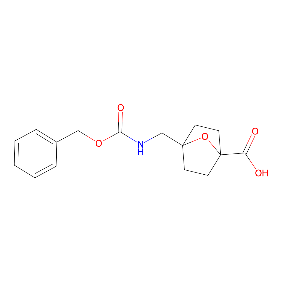 4-({[(Benzyloxy)carbonyl]amino}methyl)-7-oxabicyclo[2.2.1]heptane-1-carboxylic acid molecular structure, CAS 2870659-87-1