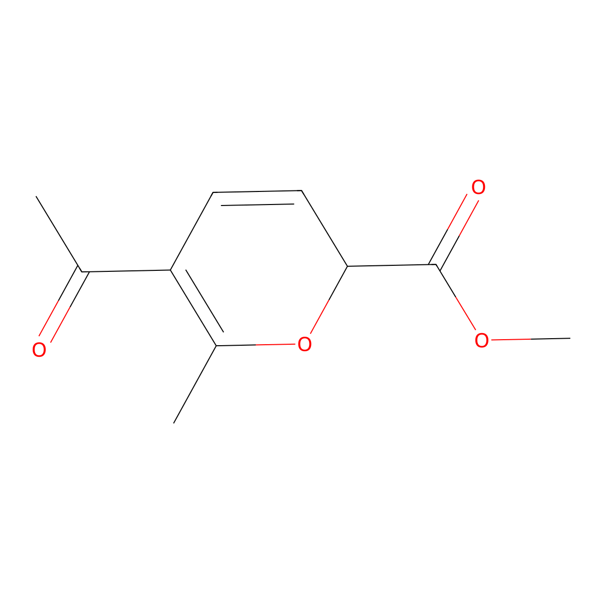 methyl 5-acetyl-6-methyl-2H-pyran-2-carboxylate molecular structure, CAS 2870660-08-3