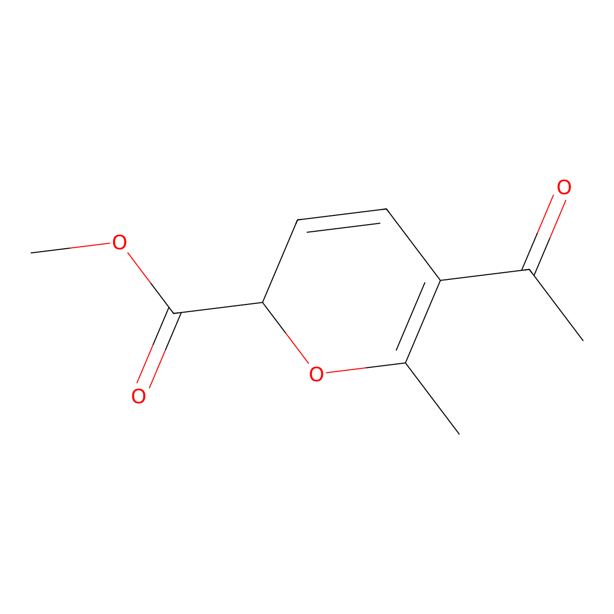 methyl 5-acetyl-6-methyl-2H-pyran-2-carboxylate molecular structure, CAS 2870660-08-3