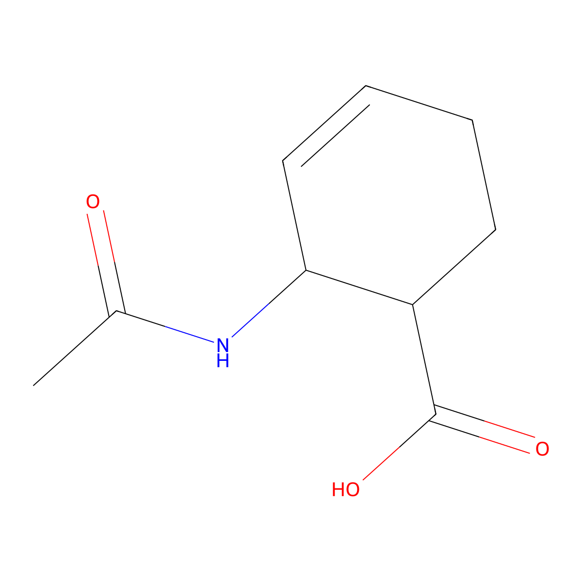rac-(1R,2S)-2-acetamidocyclohex-3-ene-1-carboxylic acid molecular structure, CAS 2870660-19-6