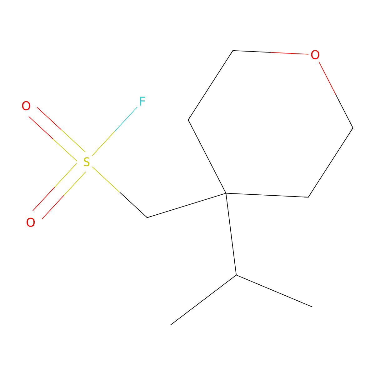 [4-(Propan-2-yl)oxan-4-yl]methanesulfonyl fluoride molecular structure, CAS 2870660-28-7