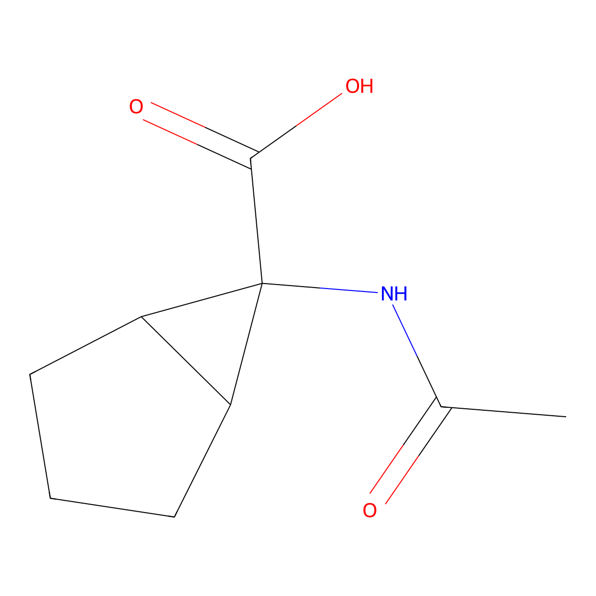 6-Acetamidobicyclo[3.1.0]hexane-6-carboxylic acid molecular structure, CAS 2870660-41-4