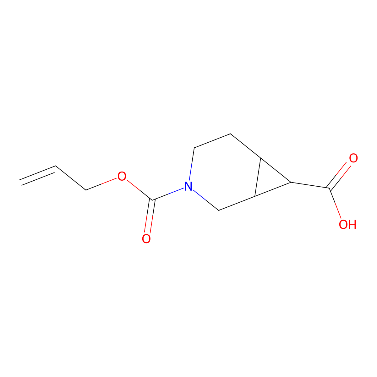 rac-(1R,6S,7R)-3-[(prop-2-en-1-yloxy)carbonyl]-3-azabicyclo[4.1.0]heptane-7-carboxylic acid molecular structure, CAS 2870660-52-7