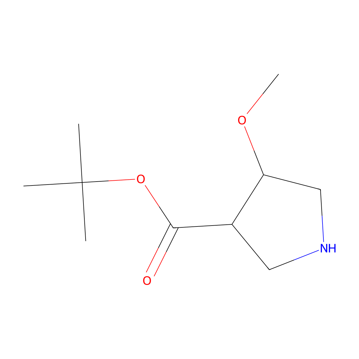 rac-tert-butyl (3R,4S)-4-methoxypyrrolidine-3-carboxylate molecular structure, CAS 2870660-53-8