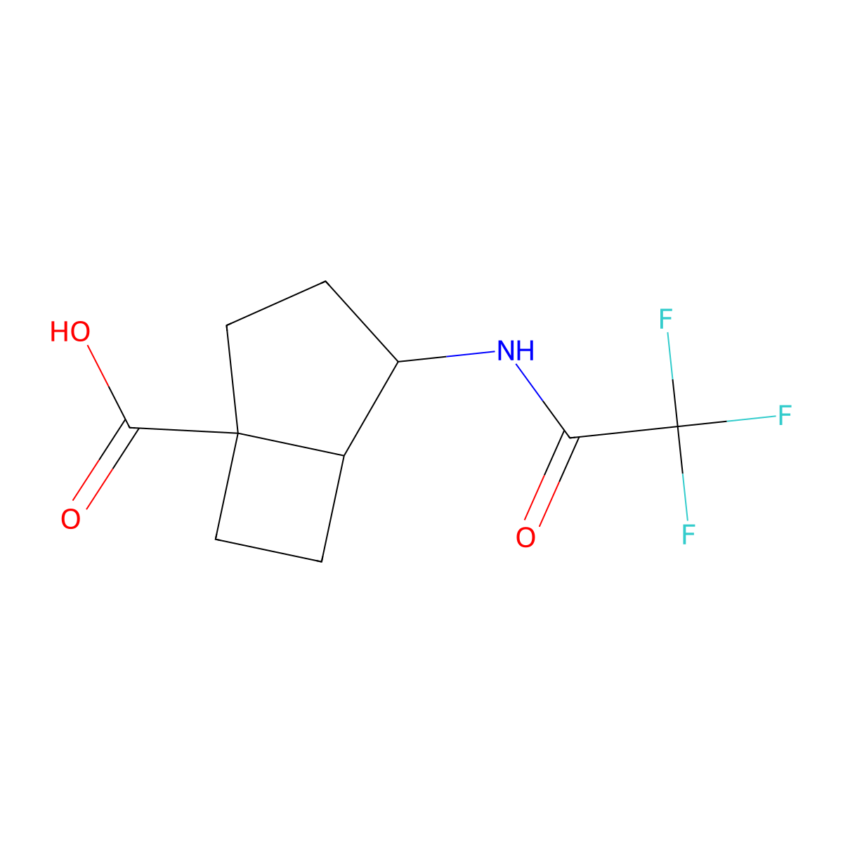 rac-(1R,4R,5S)-4-(2,2,2-trifluoroacetamido)bicyclo[3.2.0]heptane-1-carboxylic acid molecular structure, CAS 2870660-59-4
