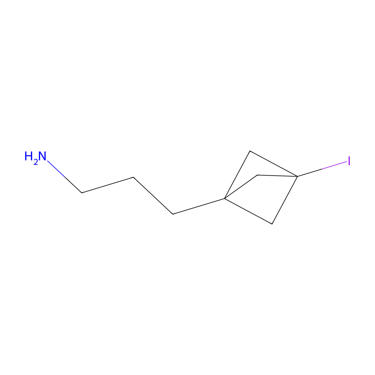 3-{3-Iodobicyclo[1.1.1]pentan-1-yl}propan-1-amine molecular structure, CAS 2870660-73-2