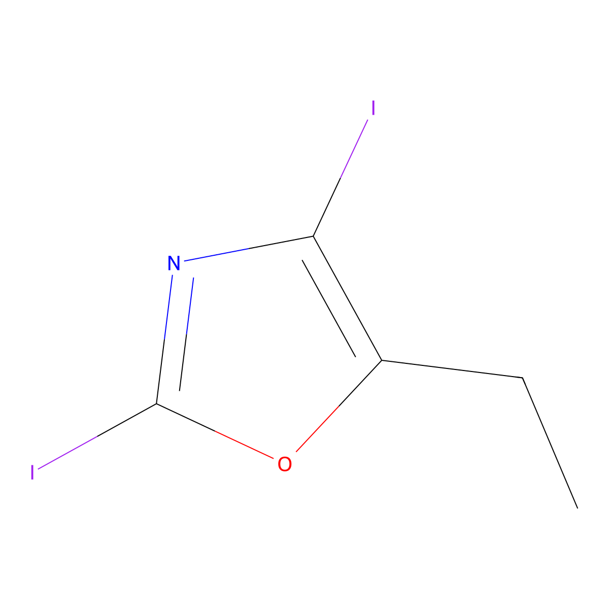 5-Ethyl-2,4-diiodo-1,3-oxazole molecular structure, CAS 2870660-76-5