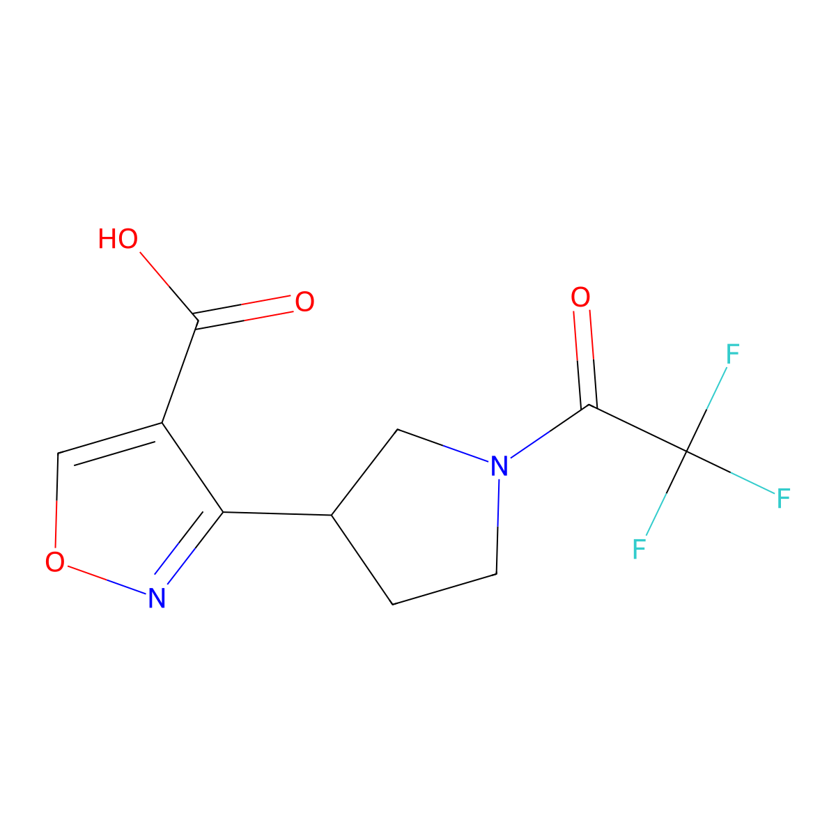 3-[1-(2,2,2-Trifluoroacetyl)pyrrolidin-3-yl]-1,2-oxazole-4-carboxylic acid molecular structure, CAS 2870660-79-8