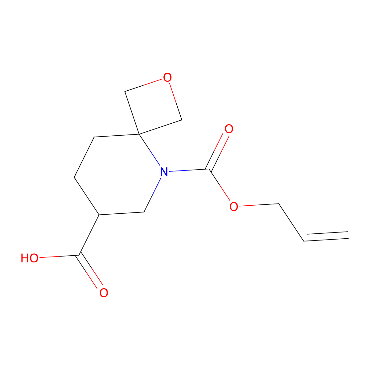 5-[(Prop-2-en-1-yloxy)carbonyl]-2-oxa-5-azaspiro[3.5]nonane-7-carboxylic acid molecular structure, CAS 2870660-81-2