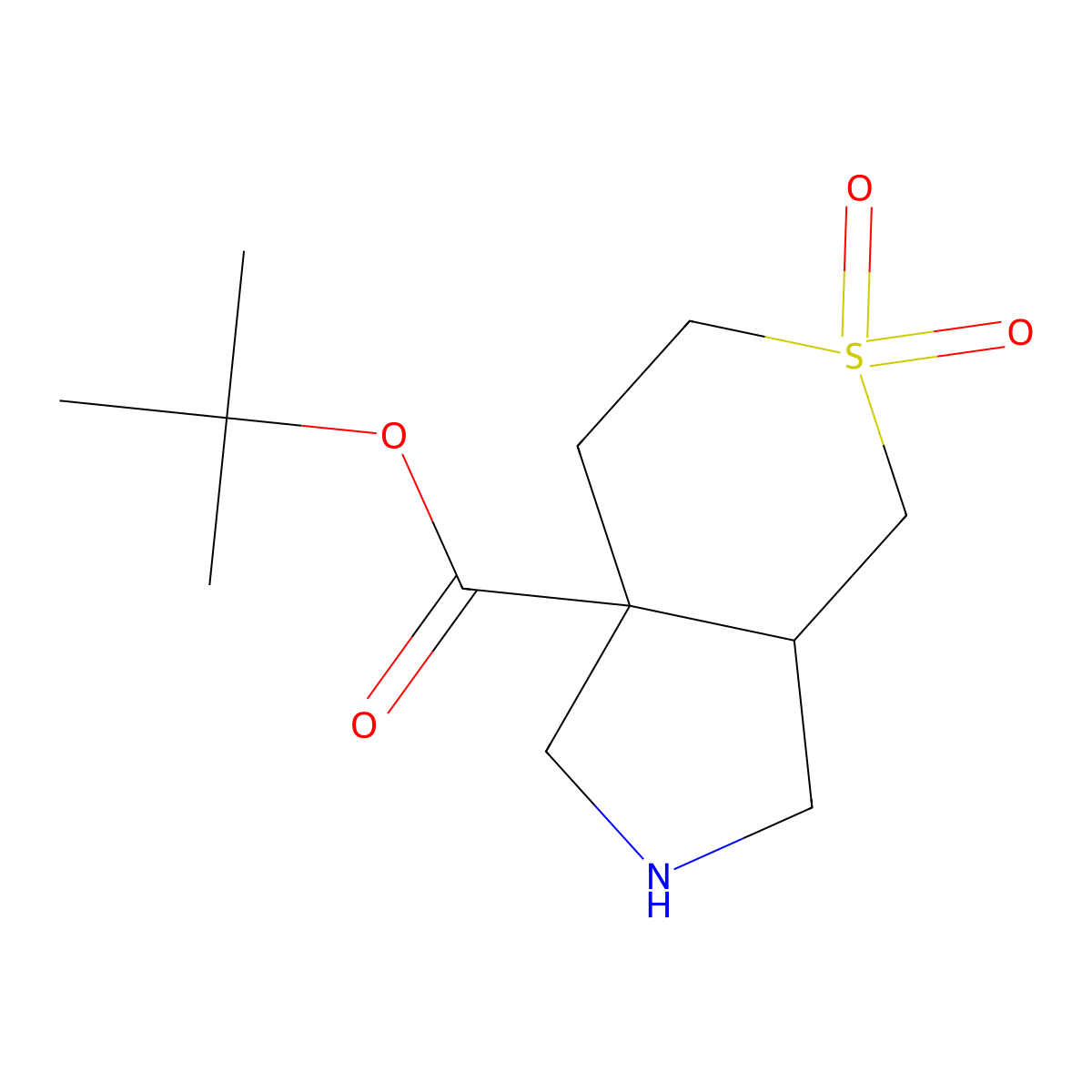 rac-tert-butyl (3aR,7aR)-5,5-dioxo-octahydro-5lambda6-thiopyrano[3,4-c]pyrrole-7a-carboxylate molecular structure, CAS 2870660-83-4