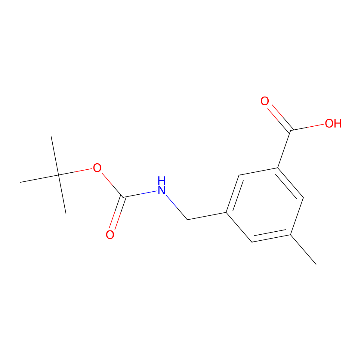 3-({[(Tert-butoxy)carbonyl]amino}methyl)-5-methylbenzoic acid molecular structure, CAS 2870660-93-6