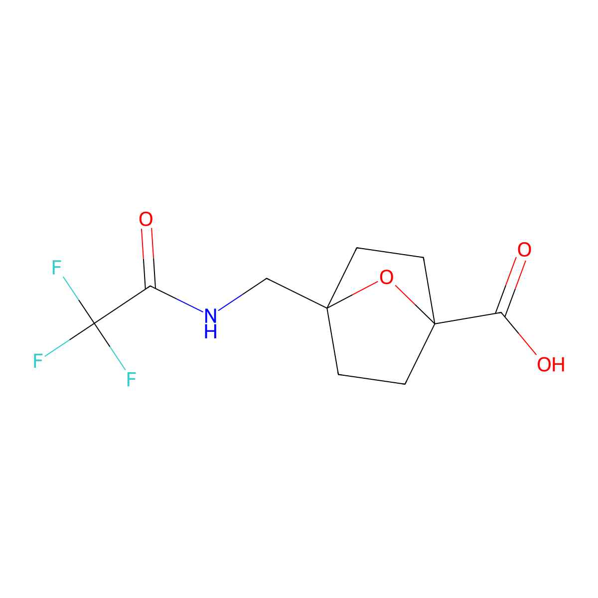 4-[(2,2,2-Trifluoroacetamido)methyl]-7-oxabicyclo[2.2.1]heptane-1-carboxylic acid molecular structure, CAS 2870660-97-0