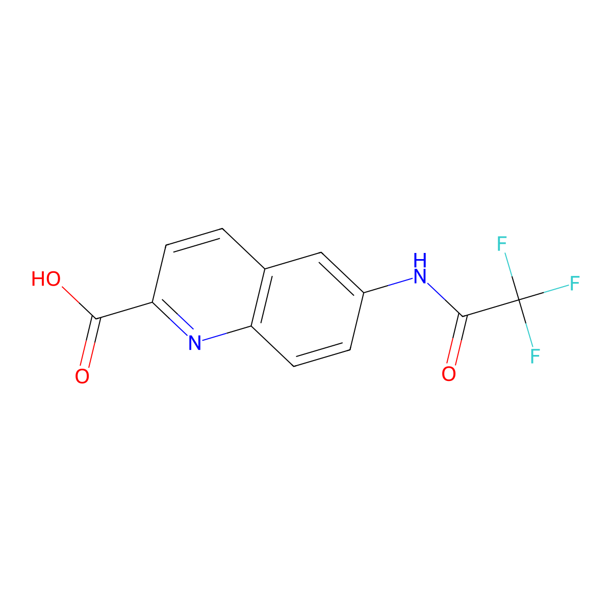 6-(2,2,2-Trifluoroacetamido)quinoline-2-carboxylic acid molecular structure, CAS 2870660-99-2