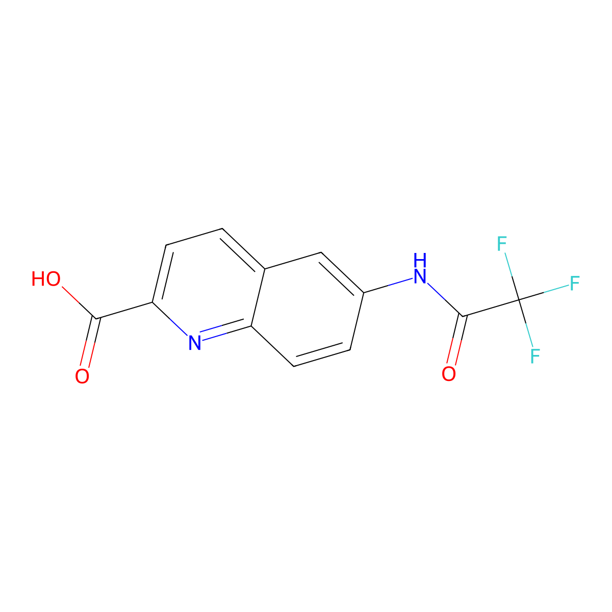 6-(2,2,2-Trifluoroacetamido)quinoline-2-carboxylic acid molecular structure, CAS 2870660-99-2