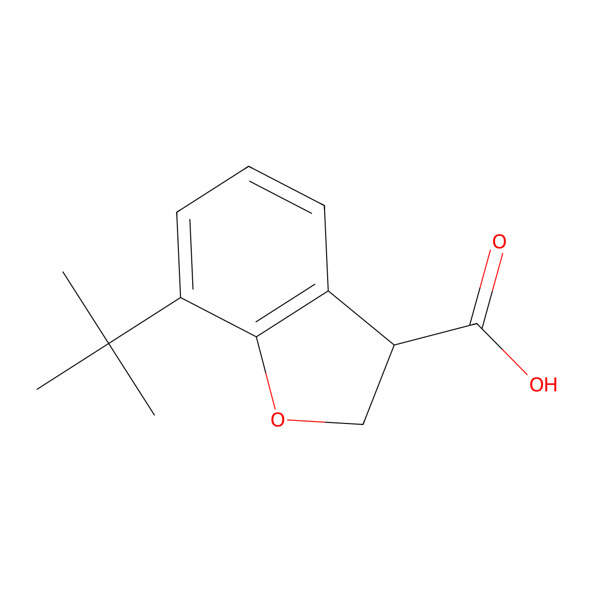 7-Tert-butyl-2,3-dihydro-1-benzofuran-3-carboxylic acid molecular structure, CAS 2870661-09-7