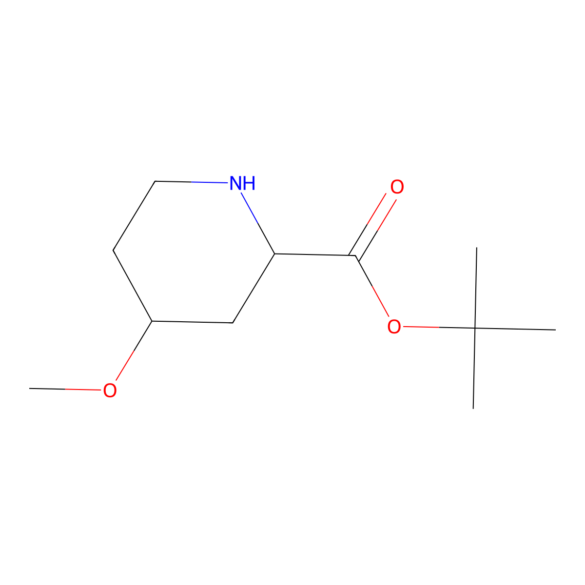 rac-tert-butyl (2R,4S)-4-methoxypiperidine-2-carboxylate molecular structure, CAS 2870661-14-4
