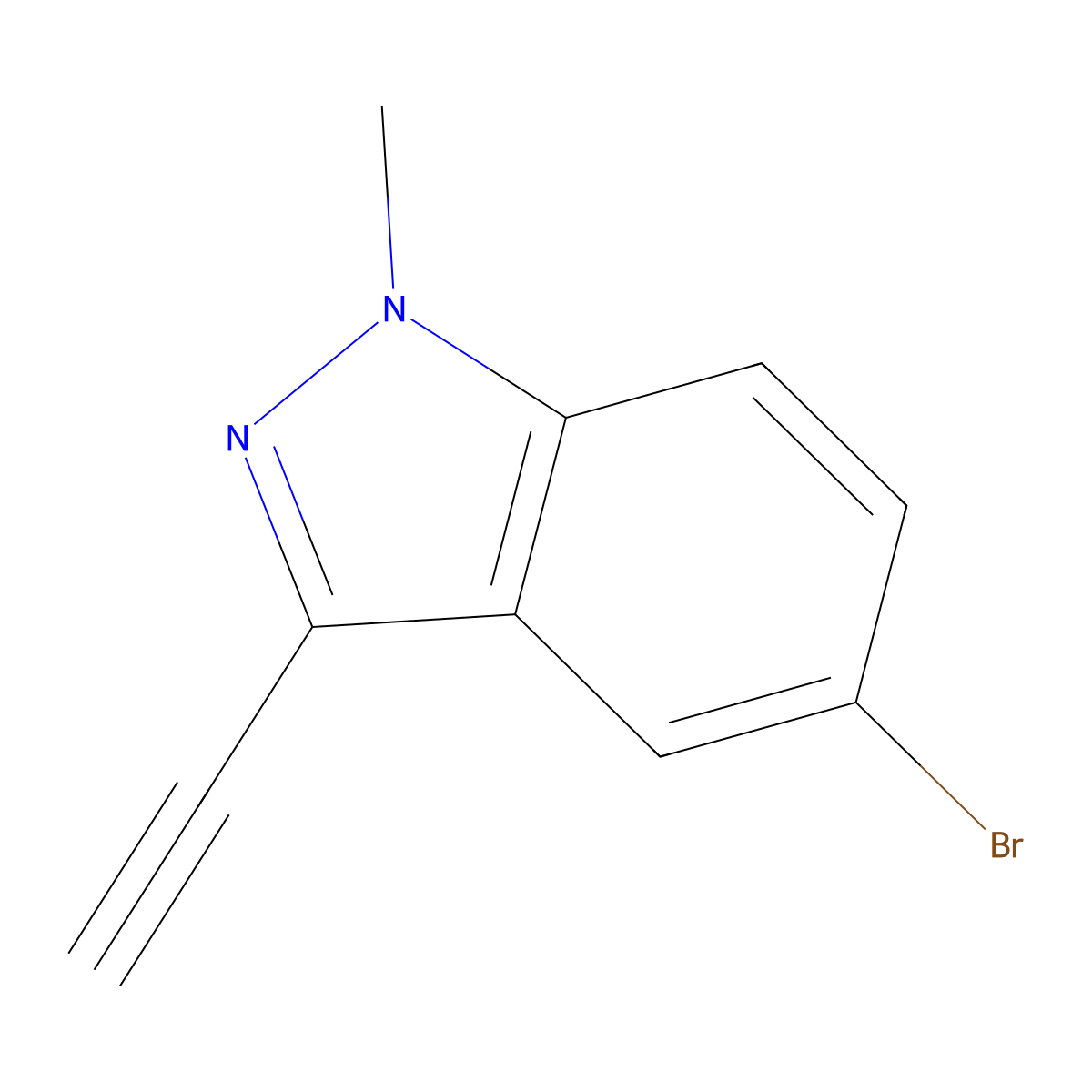5-bromo-3-ethynyl-1-methyl-1H-indazole molecular structure, CAS 2870661-16-6