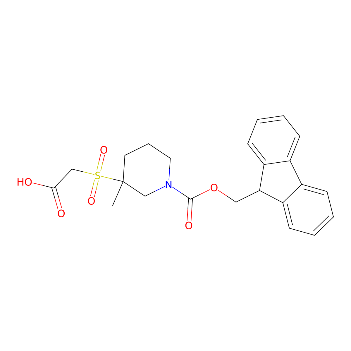 2-[(1-{[(9H-fluoren-9-yl)methoxy]carbonyl}-3-methylpiperidin-3-yl)sulfonyl]acetic acid molecular structure, CAS 2870661-18-8