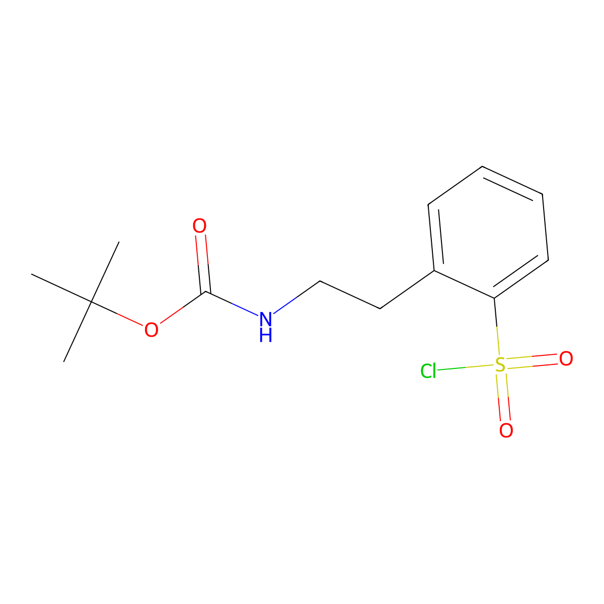 tert-butyl N-{2-[2-(chlorosulfonyl)phenyl]ethyl}carbamate molecular structure, CAS 2870666-19-4