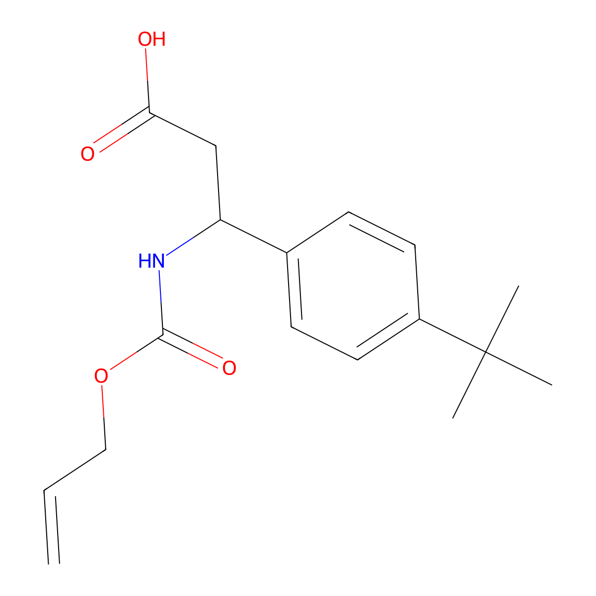 3-(4-Tert-butylphenyl)-3-{[(prop-2-en-1-yloxy)carbonyl]amino}propanoic acid molecular structure, CAS 2870666-32-1