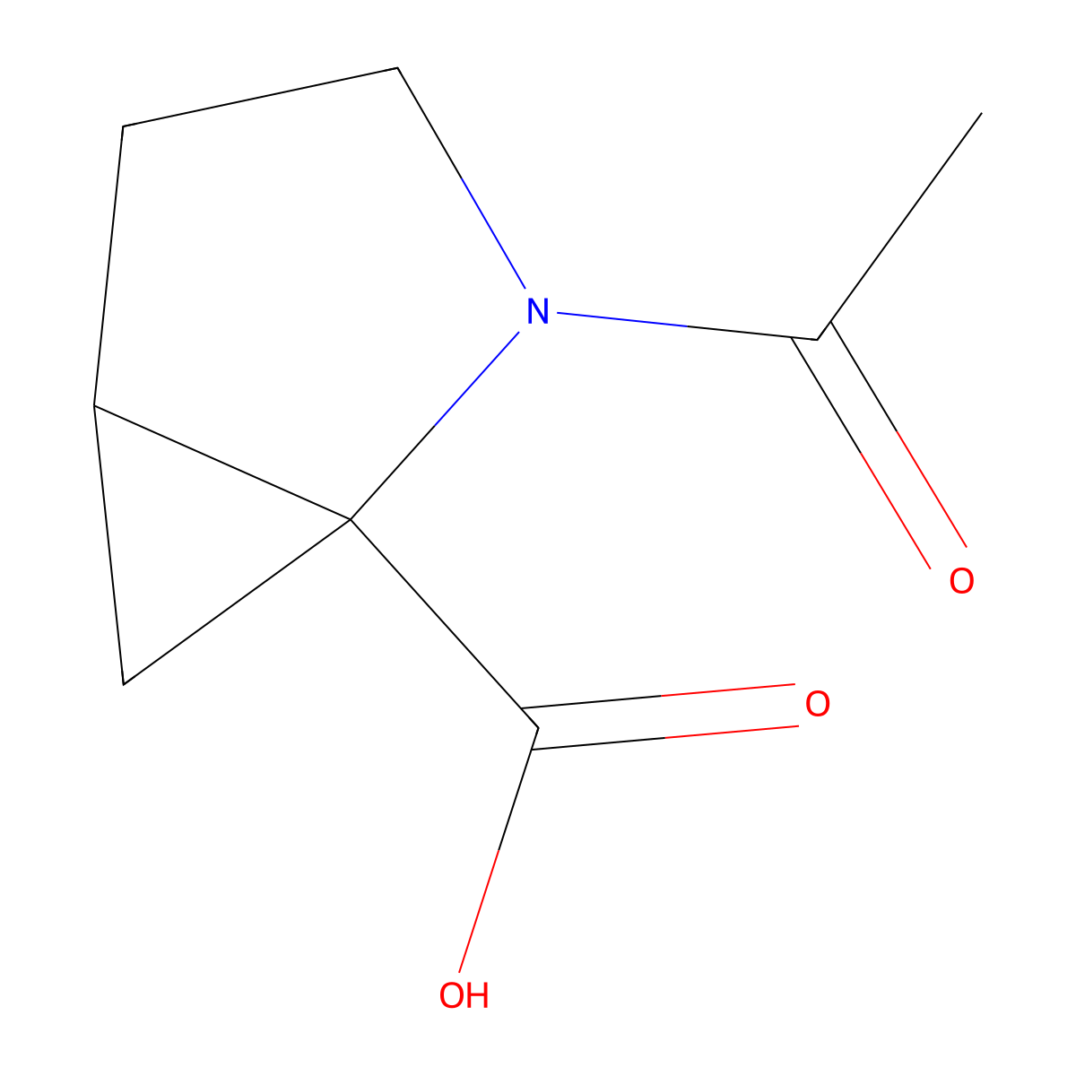 2-Acetyl-2-azabicyclo[3.1.0]hexane-1-carboxylic acid molecular structure, CAS 2870666-35-4