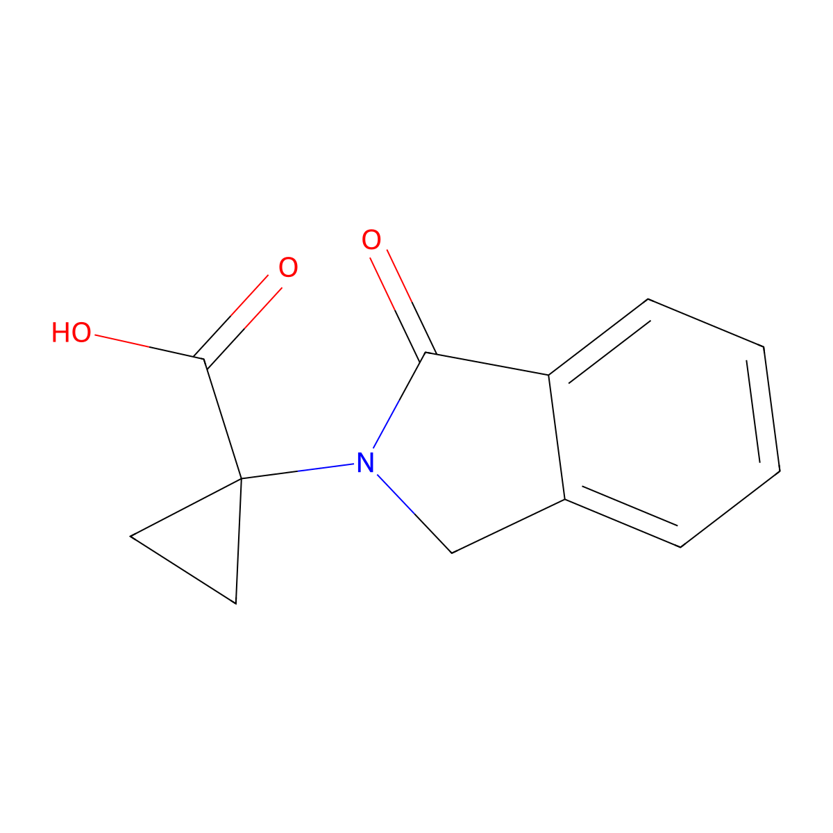 1-(1-oxo-2,3-dihydro-1H-isoindol-2-yl)cyclopropane-1-carboxylic acid molecular structure, CAS 2870666-45-6