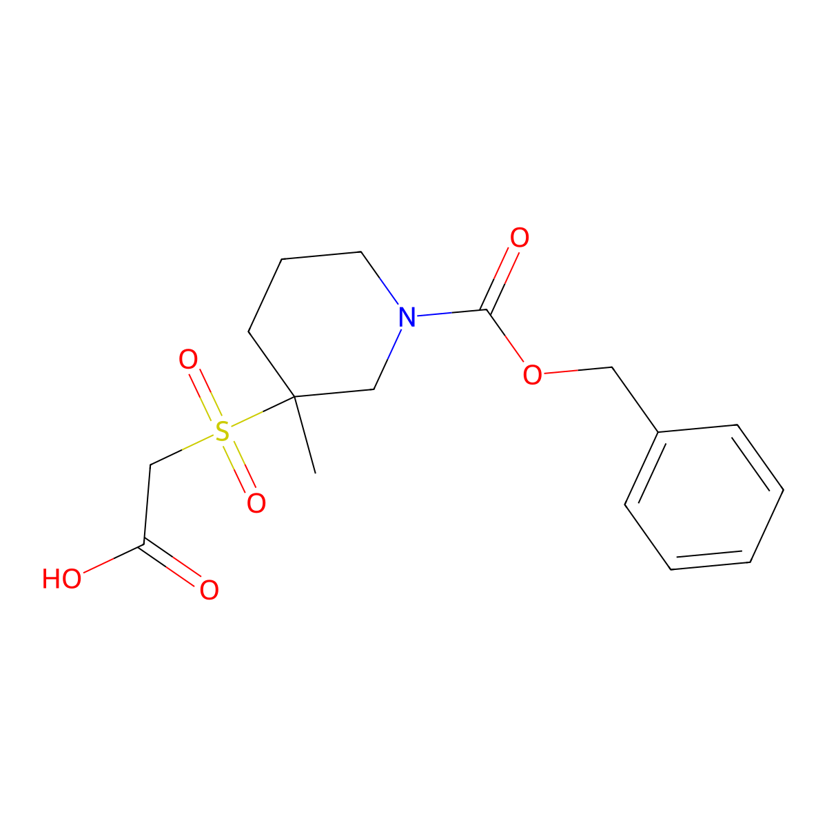 2-({1-[(Benzyloxy)carbonyl]-3-methylpiperidin-3-yl}sulfonyl)acetic acid molecular structure, CAS 2870666-46-7