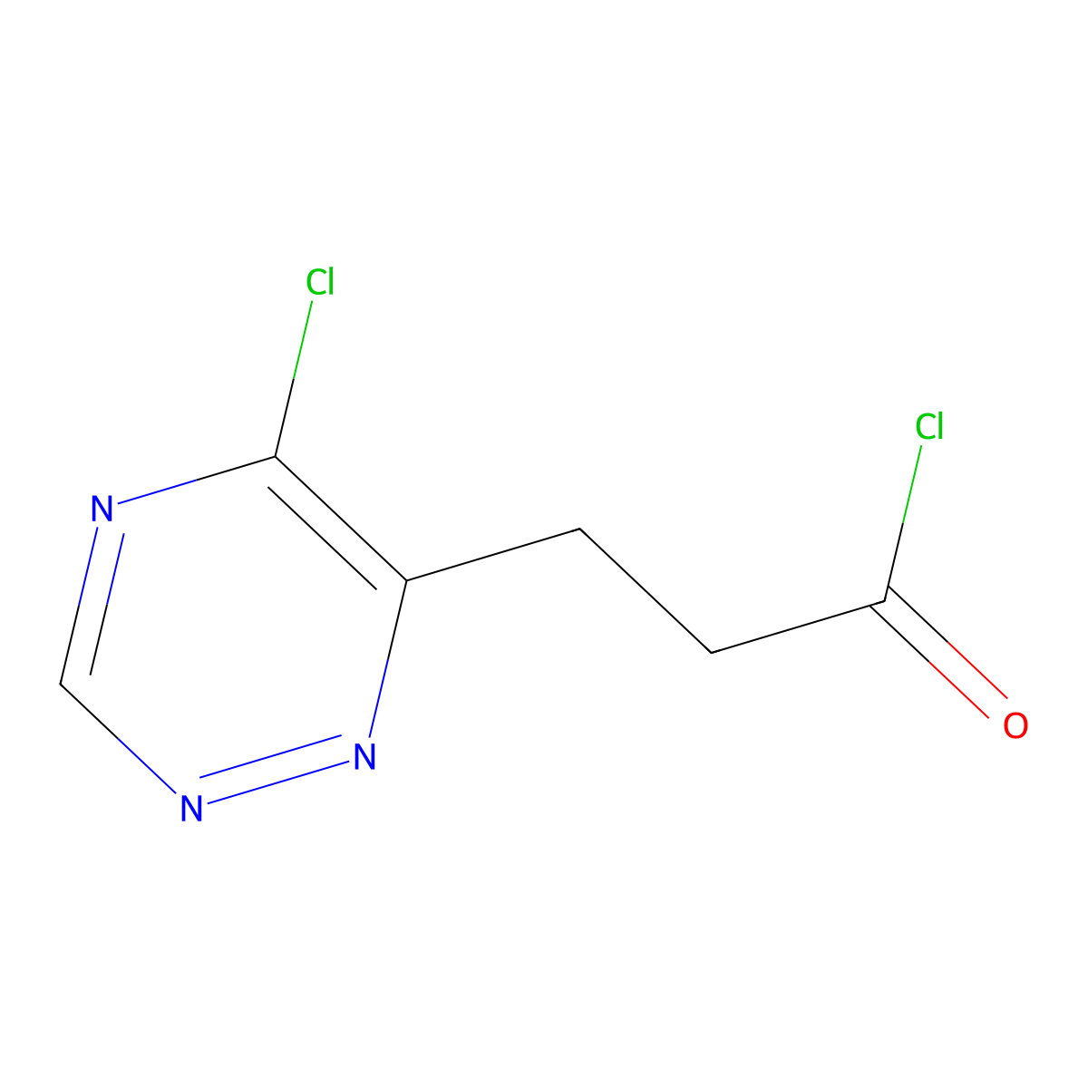 3-(5-Chloro-1,2,4-triazin-6-yl)propanoyl chloride molecular structure, CAS 2870666-56-9