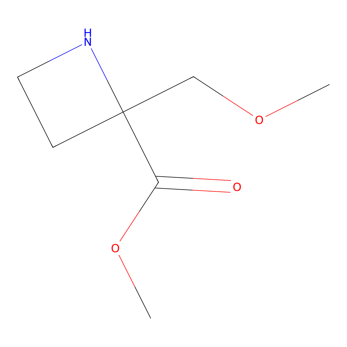 Methyl 2-(methoxymethyl)azetidine-2-carboxylate molecular structure, CAS 2870666-58-1