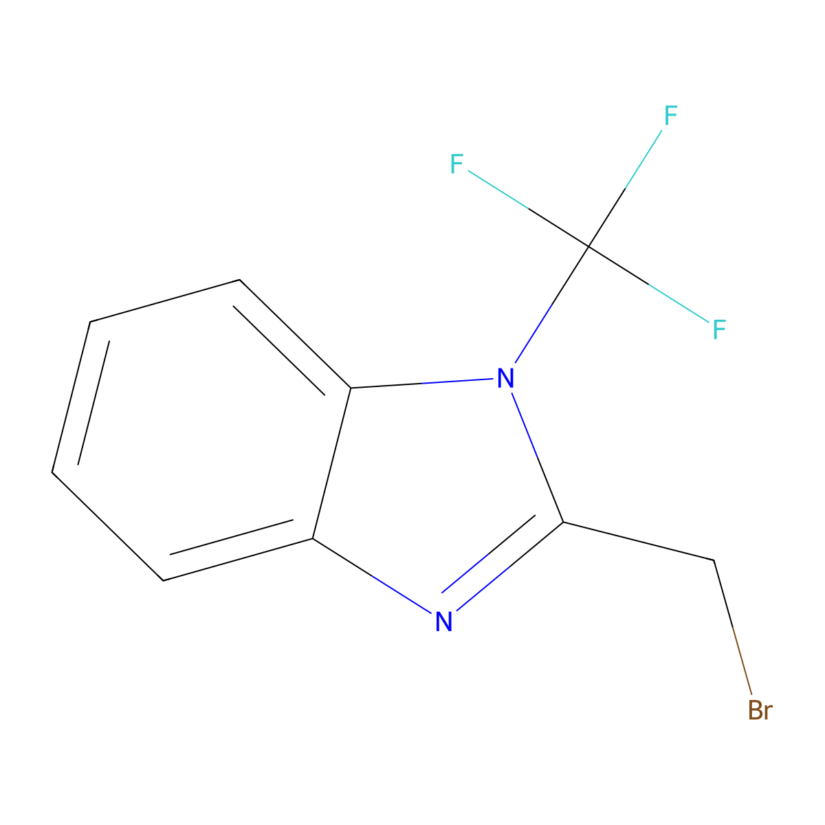 2-(bromomethyl)-1-(trifluoromethyl)-1H-1,3-benzodiazole molecular structure, CAS 2870666-71-8