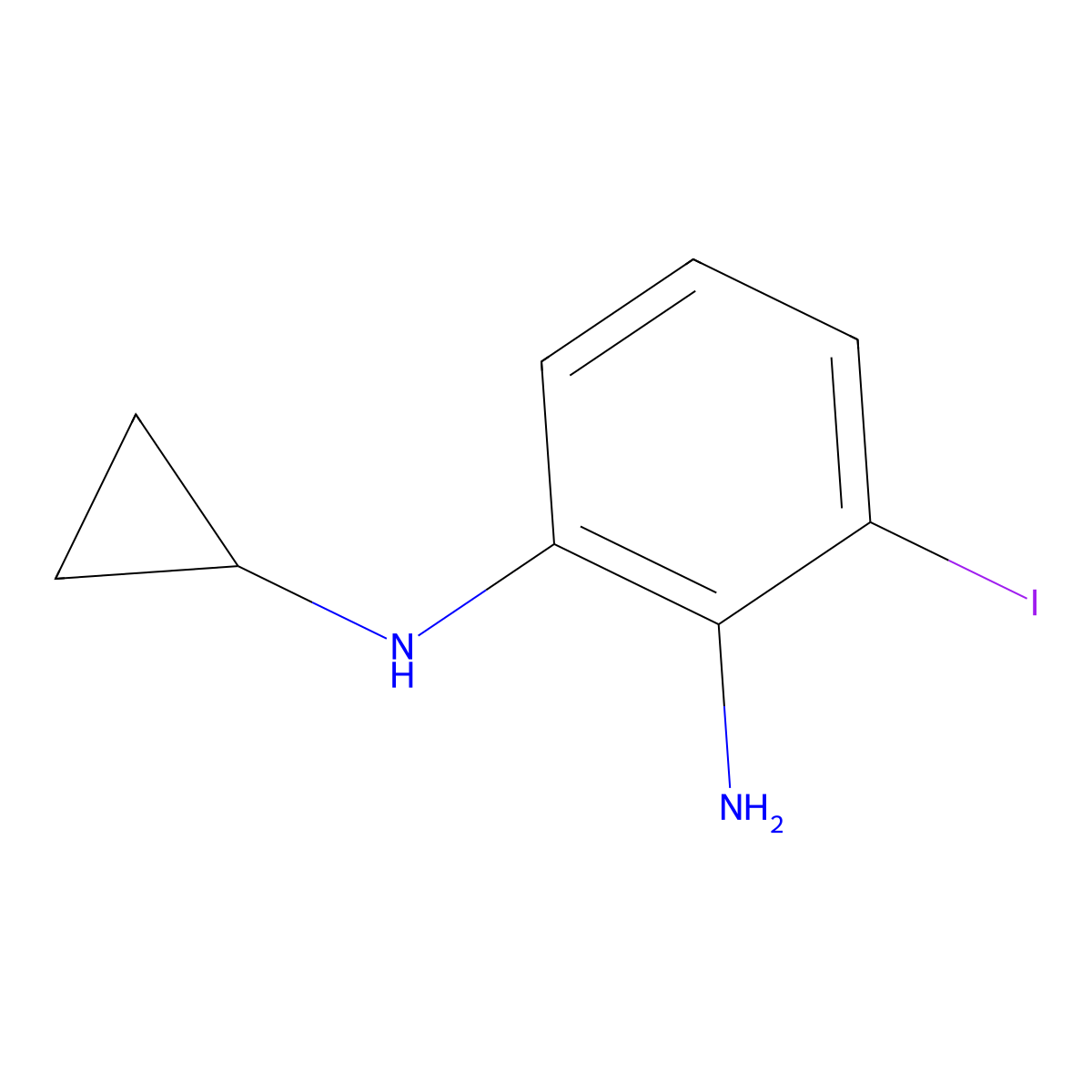N1-cyclopropyl-3-iodobenzene-1,2-diamine molecular structure, CAS 2870666-81-0