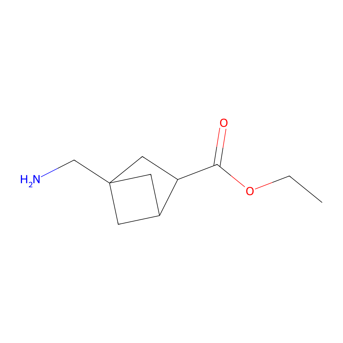 Ethyl 4-(aminomethyl)bicyclo[2.1.1]hexane-2-carboxylate molecular structure, CAS 2870666-87-6