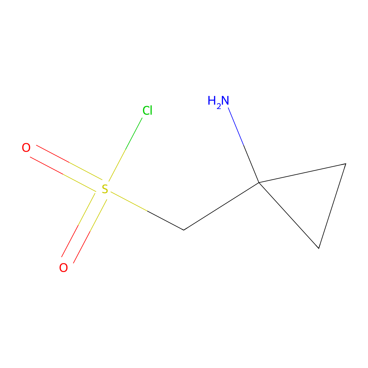 (1-Aminocyclopropyl)methanesulfonyl chloride molecular structure, CAS 2870667-00-6