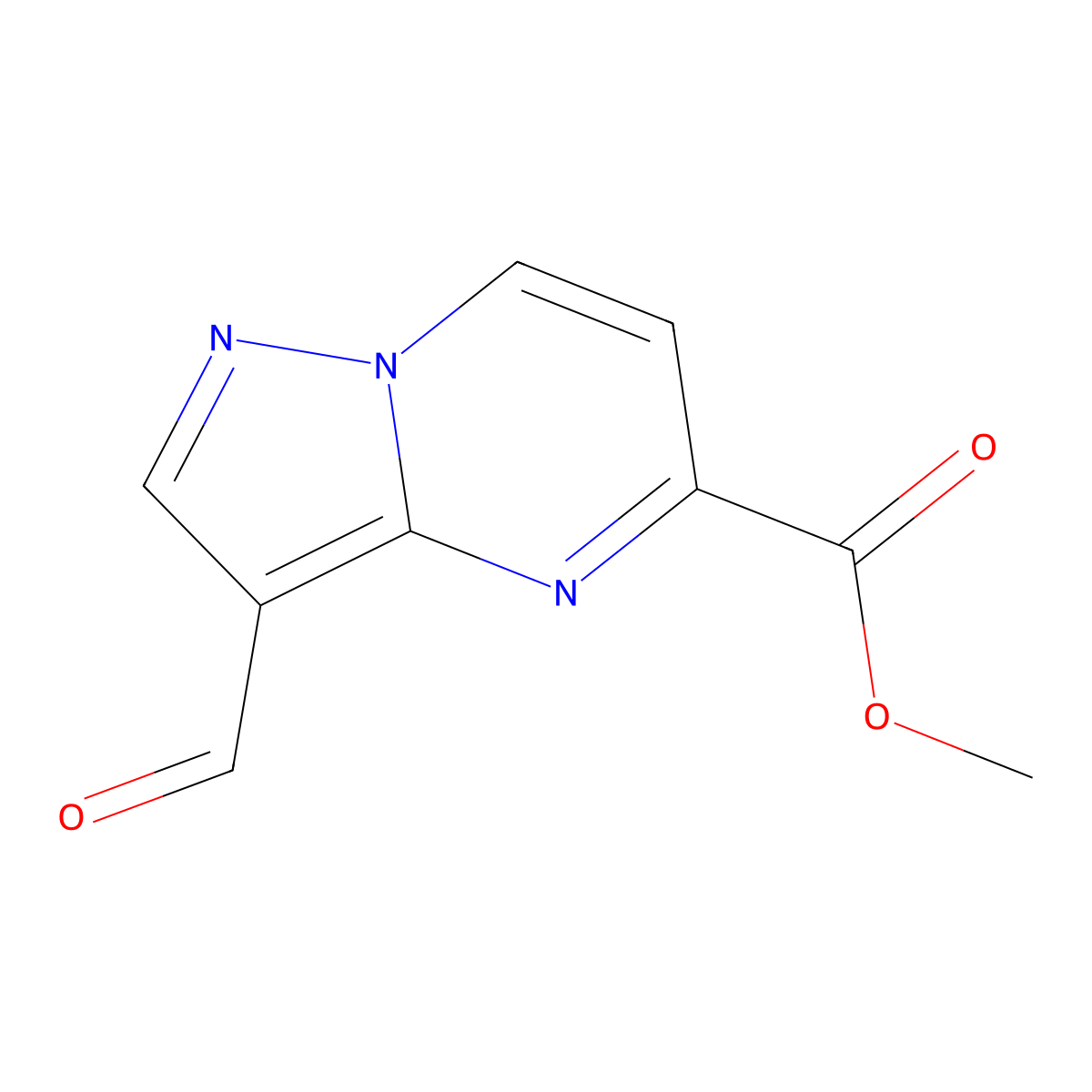 Methyl 3-formylpyrazolo[1,5-a]pyrimidine-5-carboxylate molecular structure, CAS 2870667-02-8