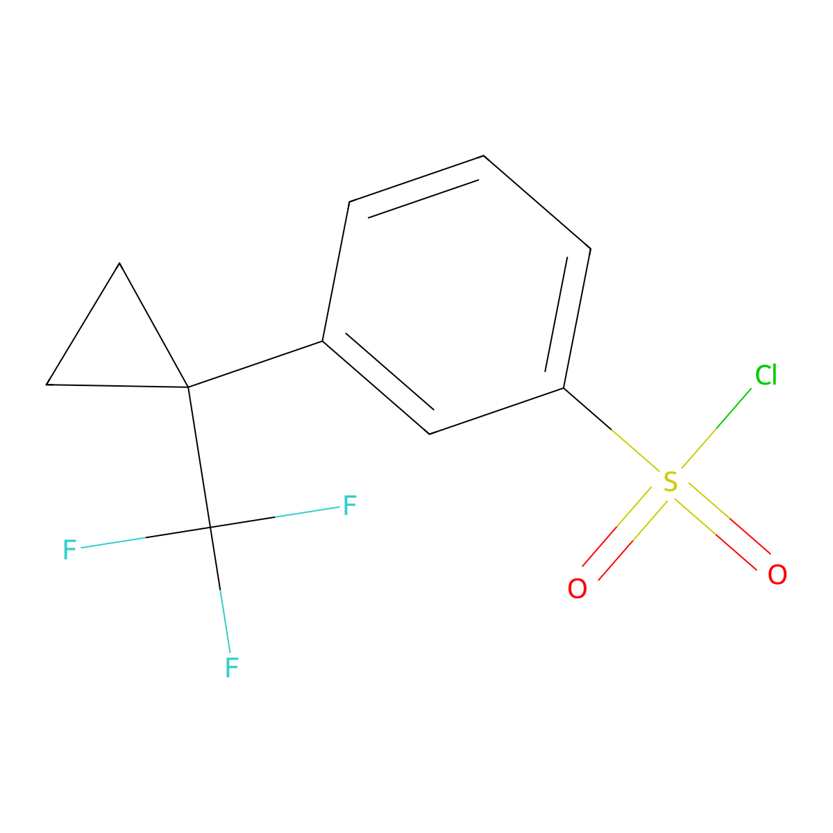 3-[1-(Trifluoromethyl)cyclopropyl]benzene-1-sulfonyl chloride molecular structure, CAS 2870667-06-2