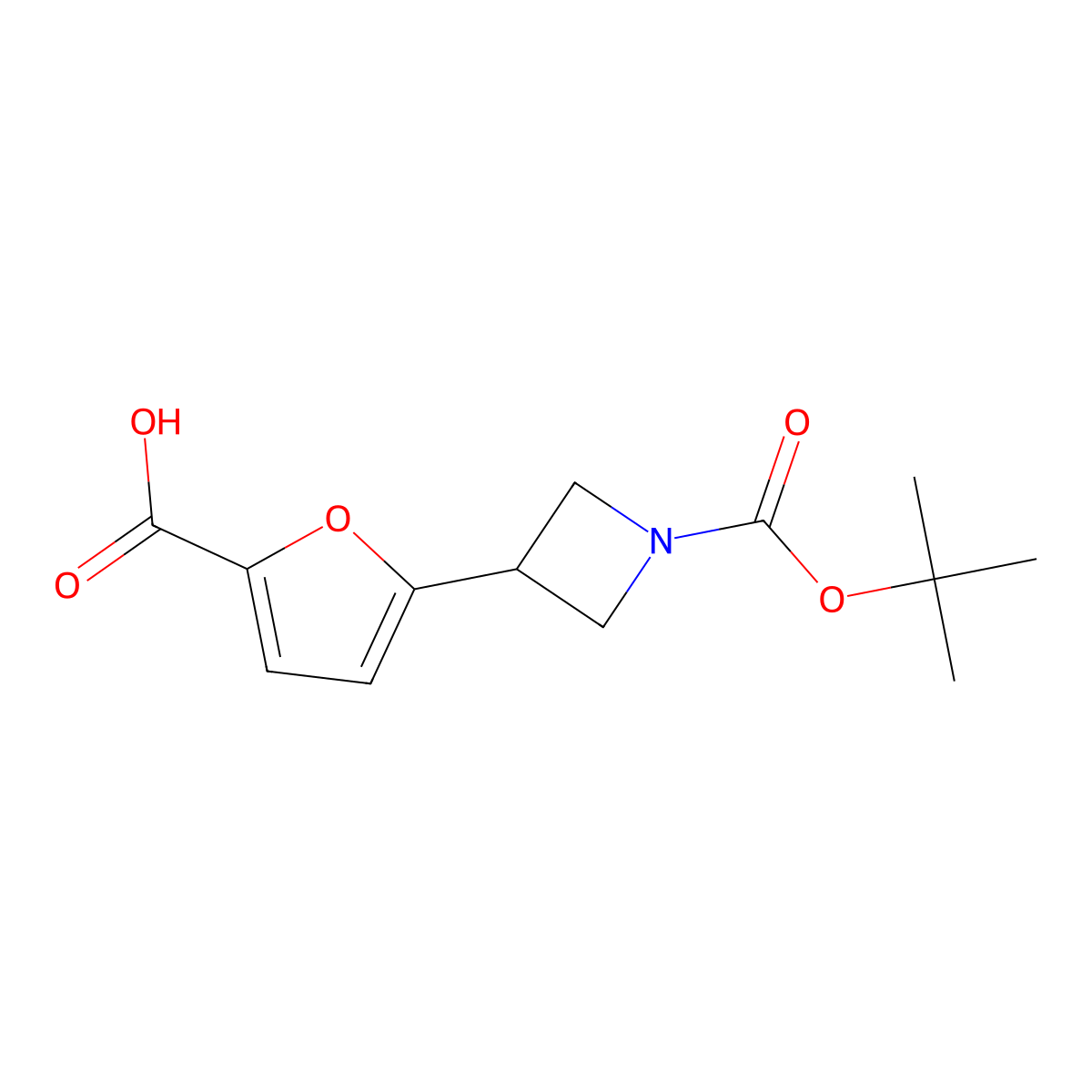 5-{1-[(Tert-butoxy)carbonyl]azetidin-3-yl}furan-2-carboxylic acid molecular structure, CAS 2870667-08-4