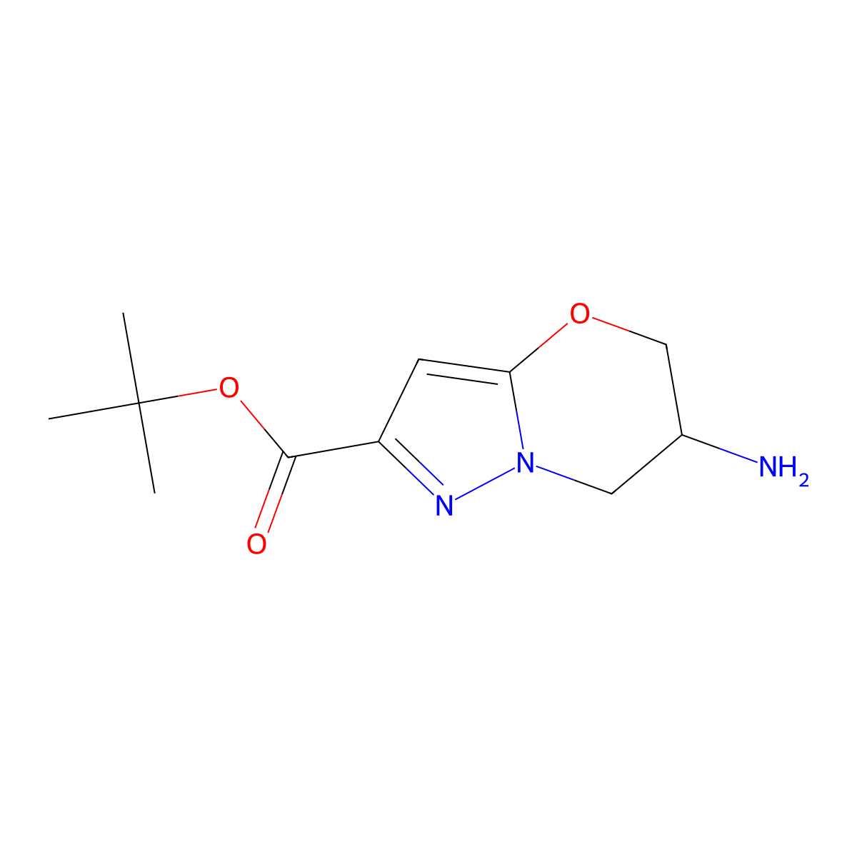 tert-butyl 6-amino-5H,6H,7H-pyrazolo[3,2-b][1,3]oxazine-2-carboxylate molecular structure, CAS 2870667-16-4