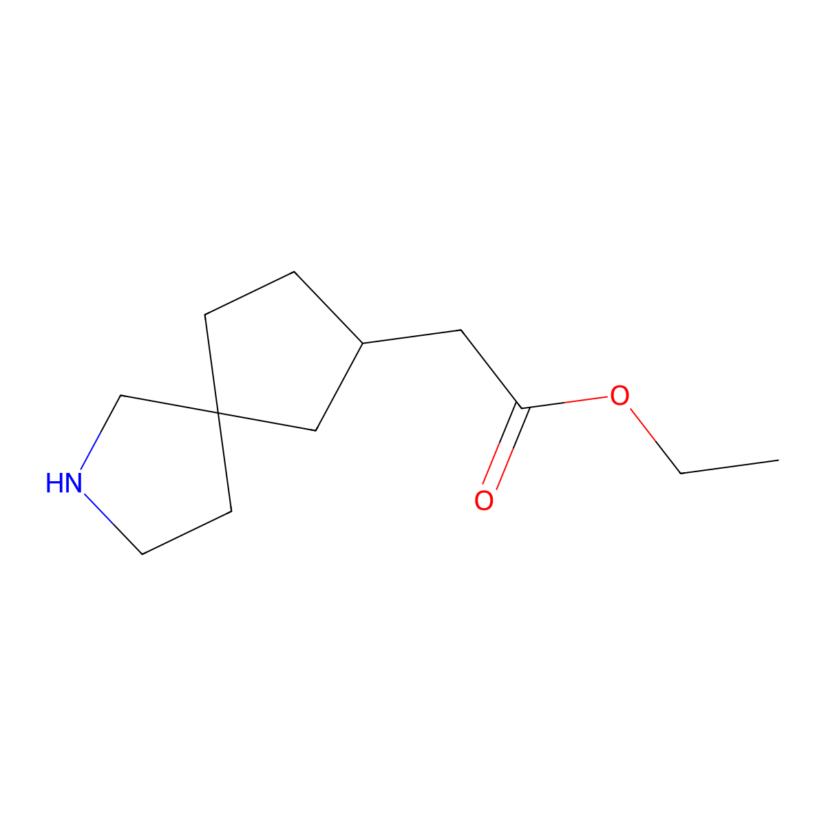 Ethyl 2-{2-azaspiro[4.4]nonan-7-yl}acetate molecular structure, CAS 2870667-25-5