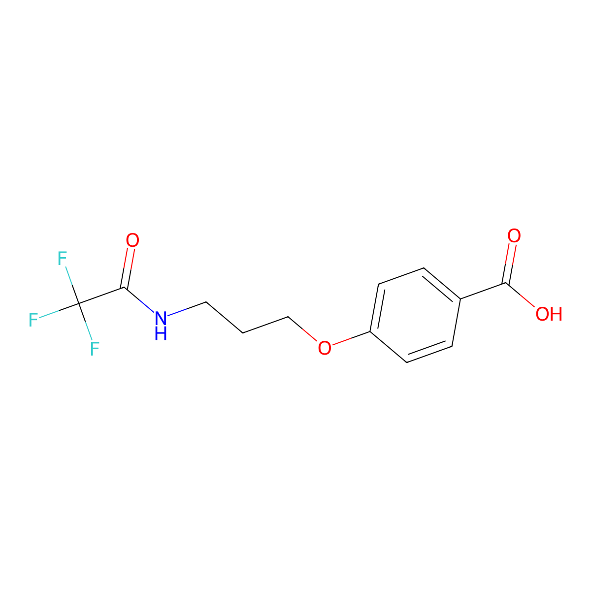 4-[3-(2,2,2-Trifluoroacetamido)propoxy]benzoic acid molecular structure, CAS 2870667-26-6