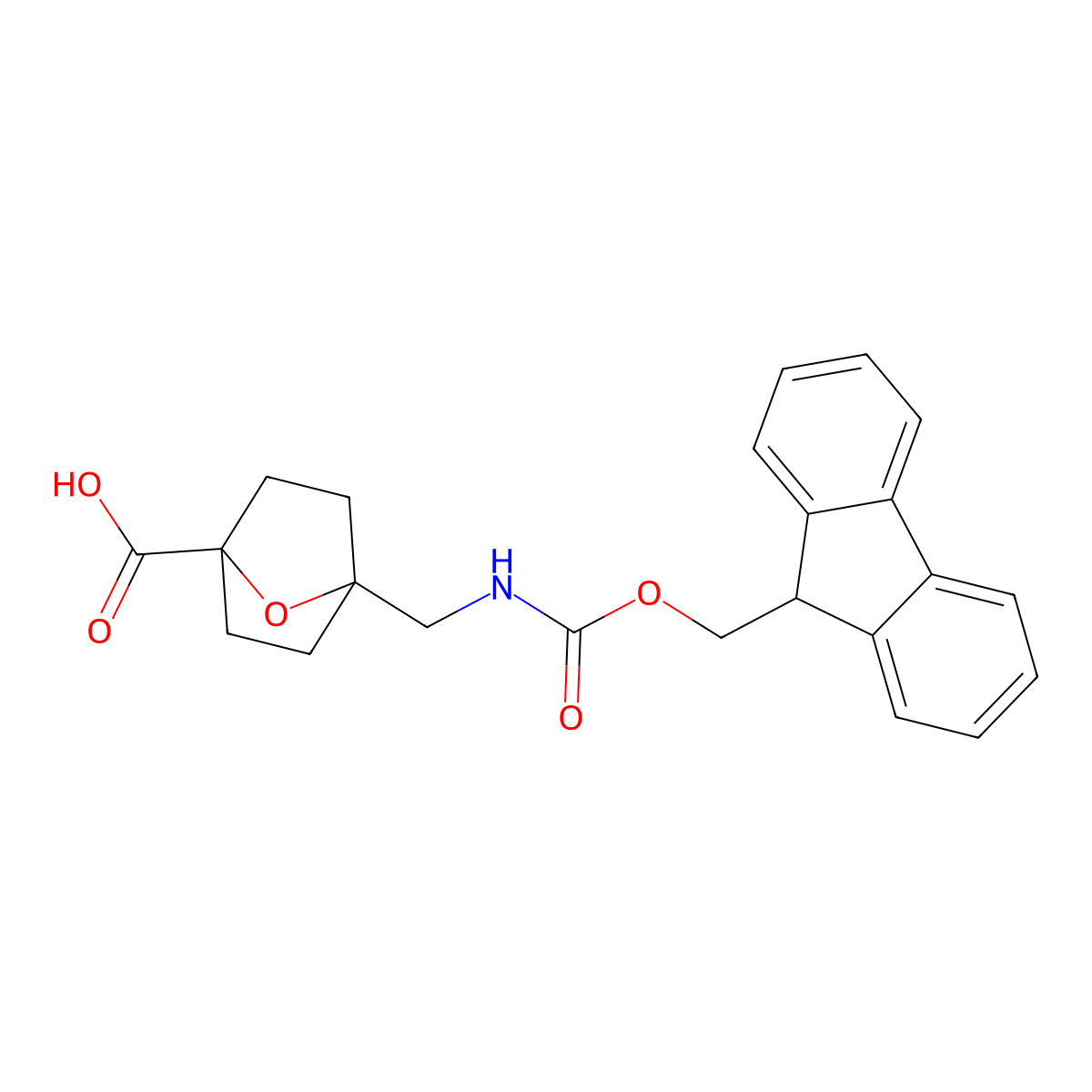 4-[({[(9H-fluoren-9-yl)methoxy]carbonyl}amino)methyl]-7-oxabicyclo[2.2.1]heptane-1-carboxylic acid molecular structure, CAS 2870667-35-7