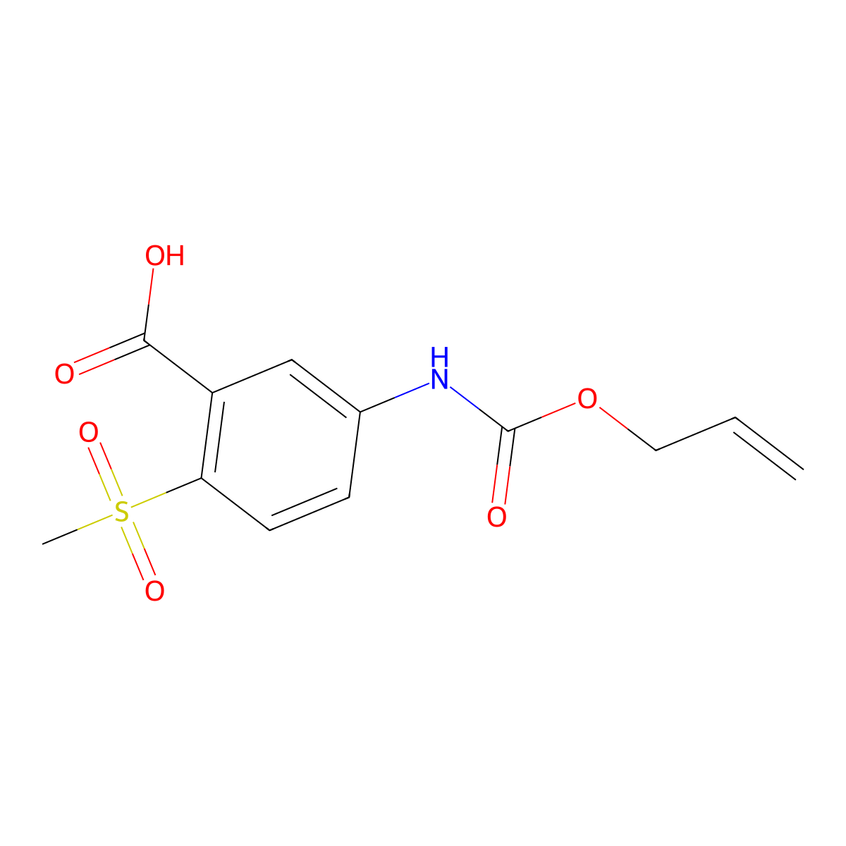 2-Methanesulfonyl-5-{[(prop-2-en-1-yloxy)carbonyl]amino}benzoic acid molecular structure, CAS 2870667-41-5