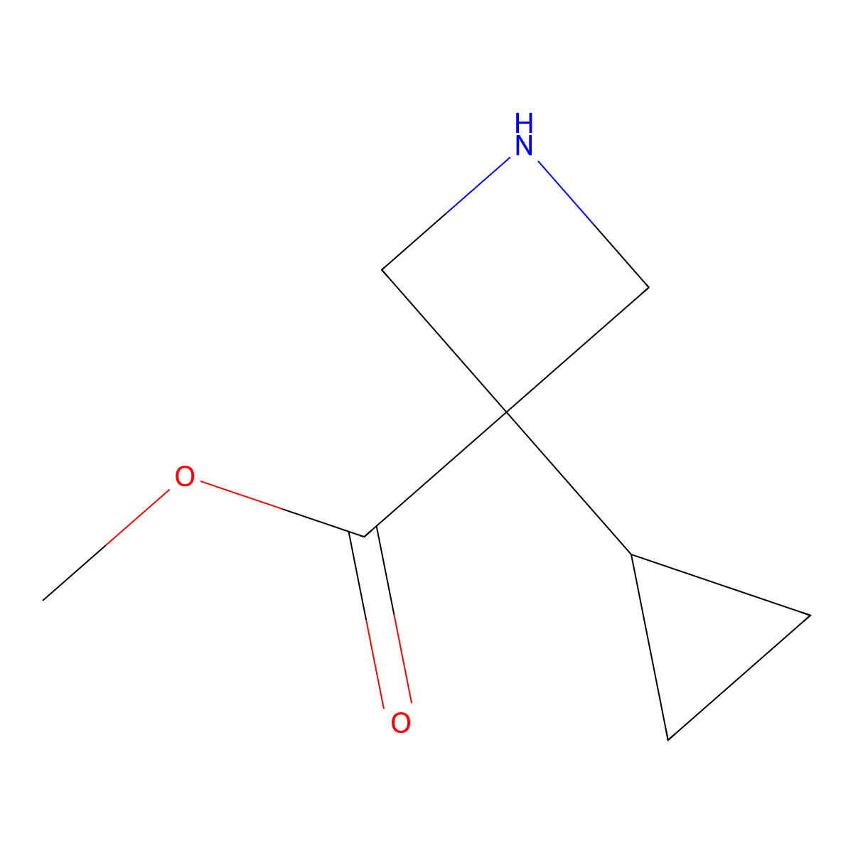 Methyl 3-cyclopropylazetidine-3-carboxylate molecular structure, CAS 2870667-42-6