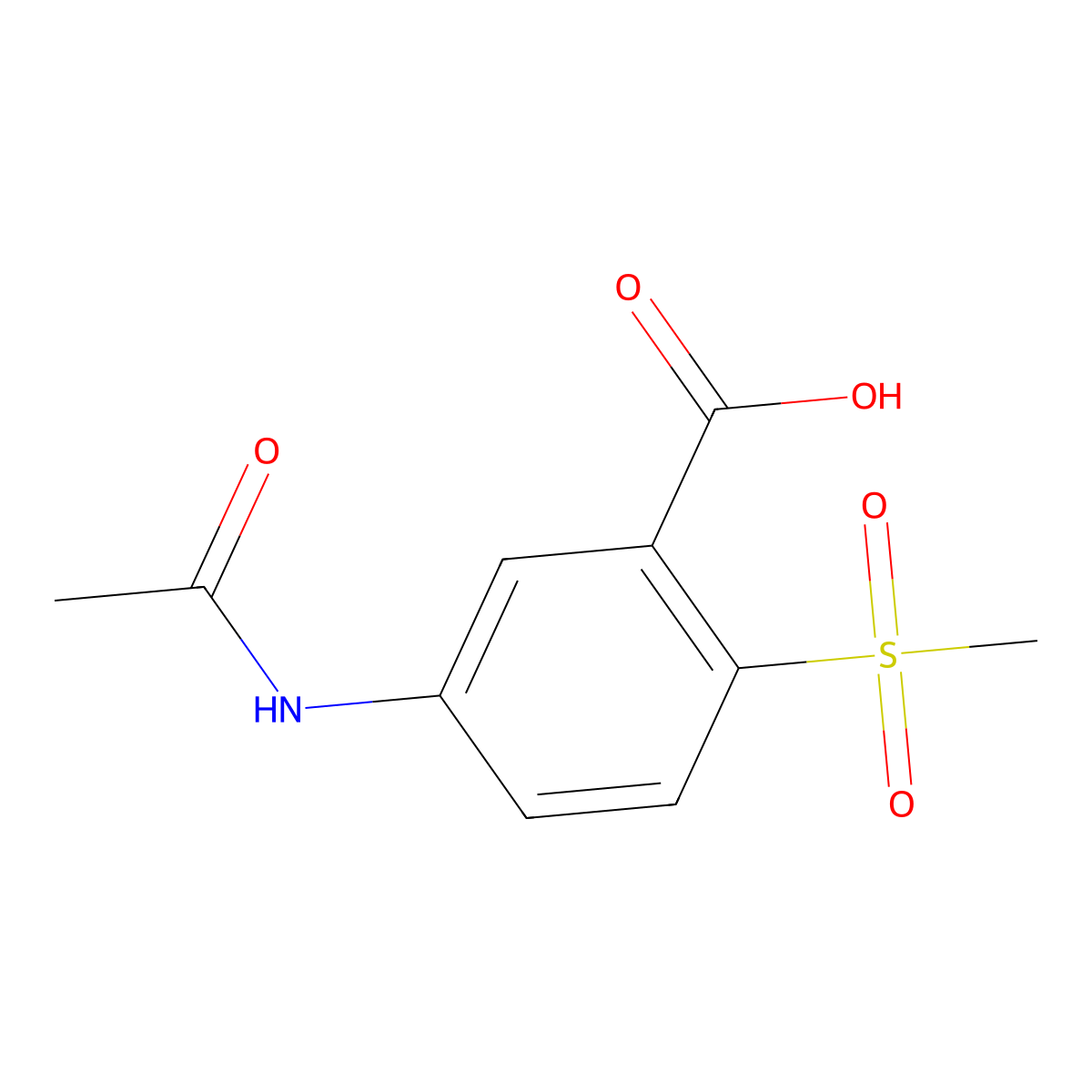 5-Acetamido-2-methanesulfonylbenzoic acid molecular structure, CAS 2870667-59-5