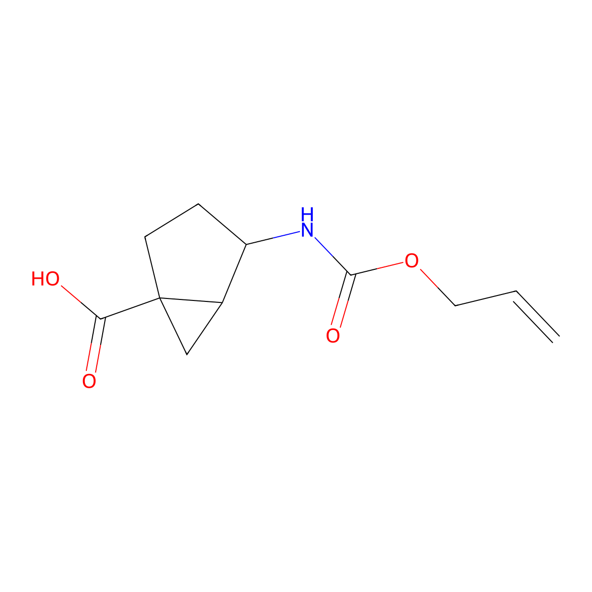 rac-(1R,4R,5R)-4-{[(prop-2-en-1-yloxy)carbonyl]amino}bicyclo[3.1.0]hexane-1-carboxylic acid molecular structure, CAS 2870667-63-1