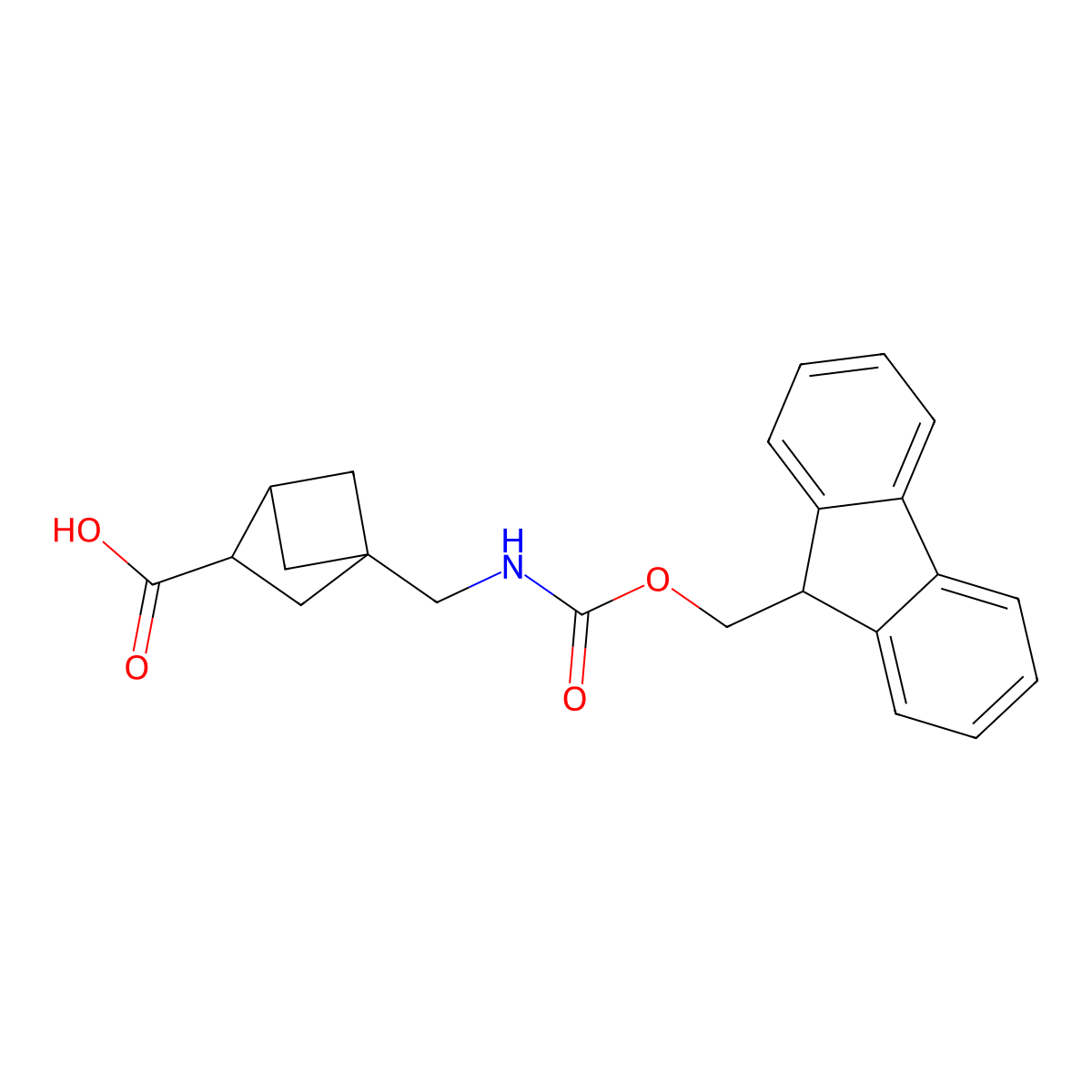 4-[({[(9H-fluoren-9-yl)methoxy]carbonyl}amino)methyl]bicyclo[2.1.1]hexane-2-carboxylic acid molecular structure, CAS 2870667-66-4