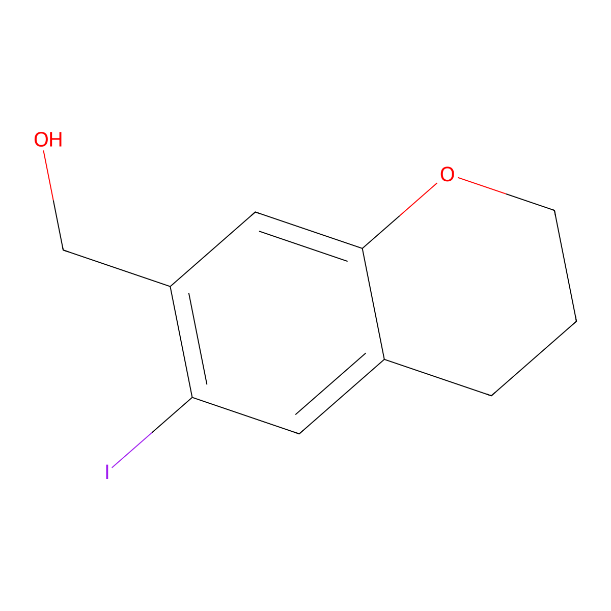 (6-iodo-3,4-dihydro-2H-1-benzopyran-7-yl)methanol molecular structure, CAS 2870667-70-0