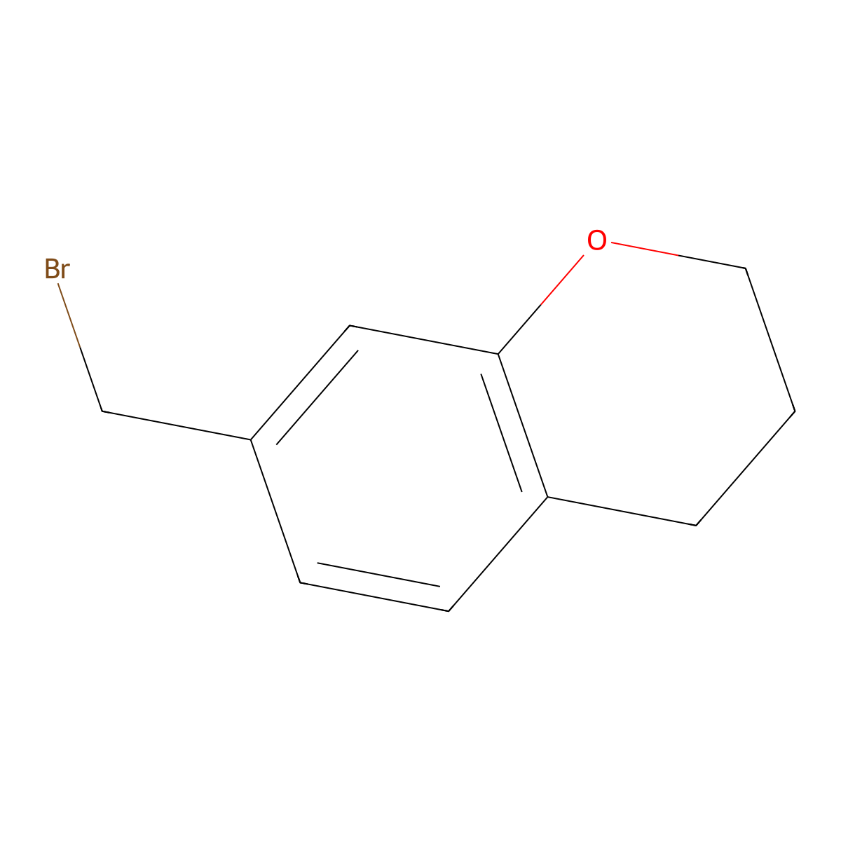 7-(bromomethyl)-3,4-dihydro-2H-1-benzopyran molecular structure, CAS 2870667-71-1