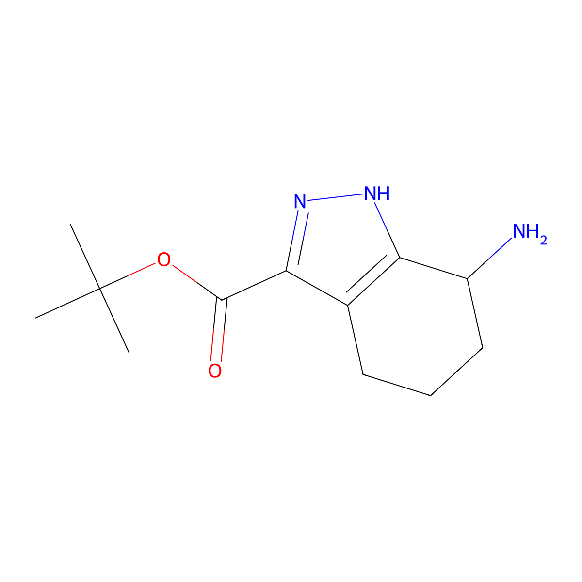 tert-butyl 7-amino-4,5,6,7-tetrahydro-2H-indazole-3-carboxylate molecular structure, CAS 2870667-74-4