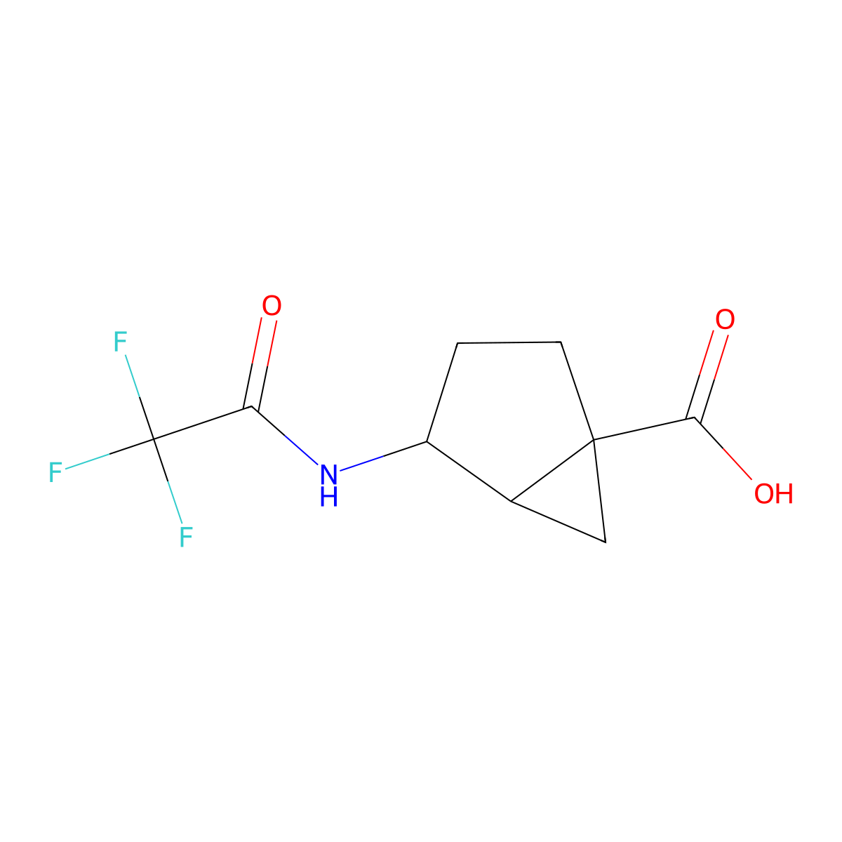 rac-(1R,4R,5R)-4-(2,2,2-trifluoroacetamido)bicyclo[3.1.0]hexane-1-carboxylic acid molecular structure, CAS 2870667-78-8